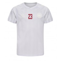Dánsko Pierre-Emile Hojbjerg #23 Vonkajší futbalový dres MS 2022 Krátky Rukáv